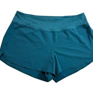 The North Face Shorts. Teal Green Blue. Size Women's XL.  Zippered Pocket